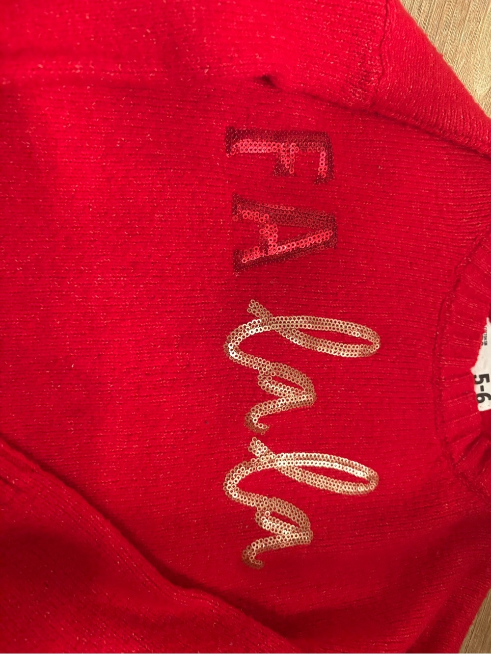 Cotton On Kids Red 'Fa La La' Sweater - Picture 3 of 3